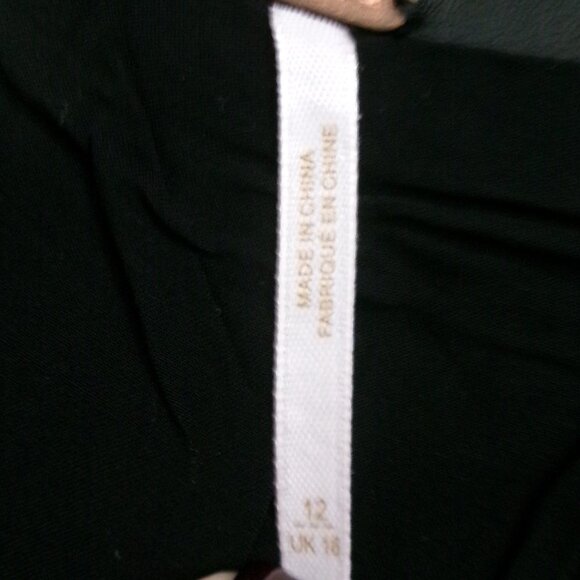 Free People Black Zipper Front Vegan Faux Leather Mini Skirt Pockets 12 / 10 EUC - Picture 3 of 7